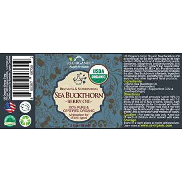 US Organic Sea Buckthorn Berry (Fruit) Oil, Supercritical CO2 extracted, USDA Certified Organic,100%...