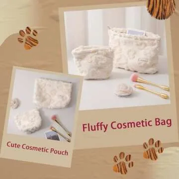 Chic Duleylv Fluffy Makeup Bag for Women Stylish Organizer