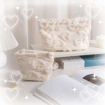 Chic Duleylv Fluffy Makeup Bag for Women Stylish Organizer