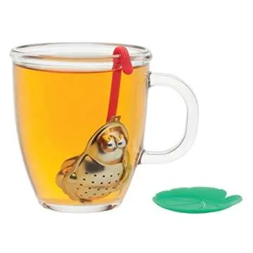HIC Tea Infuser with Drip Tray, Frog and Lily Pad, 18/8 Stainless Steel with BPA-Free Plastic