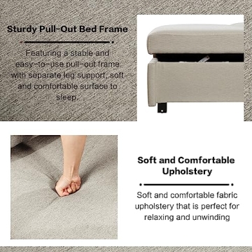 THSUPER 75-Inch Convertible Sofa Bed for RVs and Homes