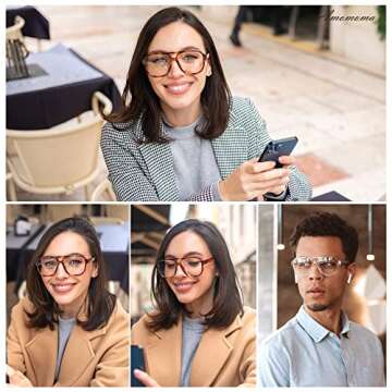 AMOMOMA 3 Pack Oversized Aviator Spring Hinge Reading Glasses for Women Men,Retro Blue Light Compute...