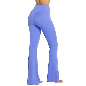 Sunzel Flare Leggings, Crossover Yoga Pants with Tummy Control, High Waisted and Wide Leg, No Front Seam Periwinkle Medium 30" Inseam