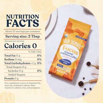 Four Sigmatic Organic Cold Brew Coffee Grounds | Dark Roast, Coarse Grounds with Lion's Mane and Cha...