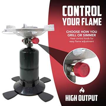 GasOne Camping Stove Bottletop Propane Tank Camp Stove with Waterproof Carry Bag