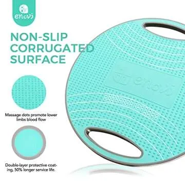 Enovi Turquoise Balance Board, Wobble Board, For Standing Desk, Physical Therapy and Core Training, Home Gym, 360° Rotation Non-Skid Balance Trainer