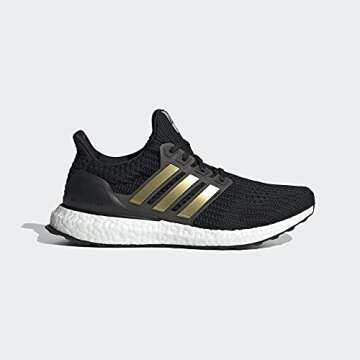 adidas Women's Ultraboost 4.0 DNA Running Shoe, Black/Gold Metallic/White, 8.5