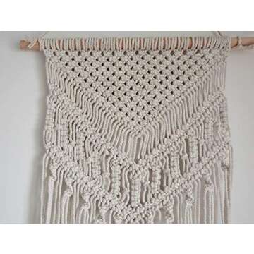 Yasirona Oululu Macrame - Colgante de Pared, White - Tapestry 14" W X 33" L