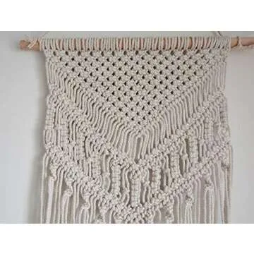 Yasirona Oululu Macrame - Colgante de Pared, White - Tapestry 14" W X 33" L