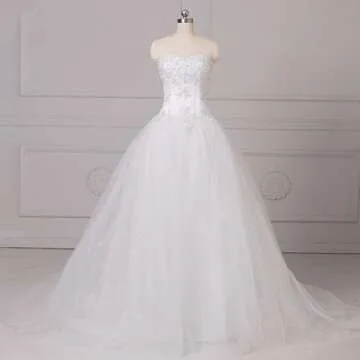 yipeisha Women's Beaded Corset Wedding Dress for Brides