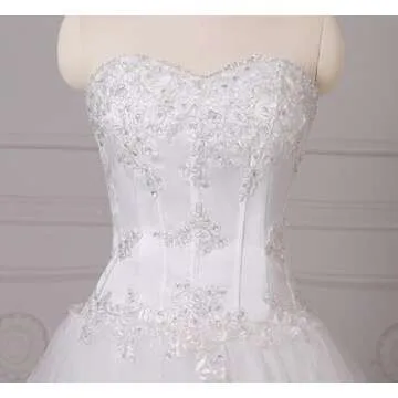 yipeisha Women's Beaded Corset Wedding Dress for Brides