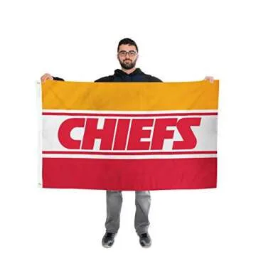FOCO Kansas City Chiefs NFL Horizontal Flag,3 ' x 5 '