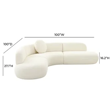 Tov Furniture Broohah Cream Boucle Sectional