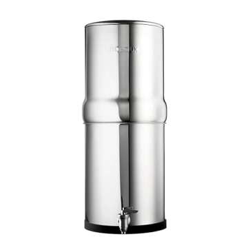 BOROUX Legacy. Boroux Gravity-Fed Countertop Stainless Steel Water Filter System | 3 Gallons with 2 ...