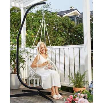 GREENSTELL Hammock Swing Stand, Hanging C-Stand with Buckle and Spring Hook, for Indoor, Outdoor, St...