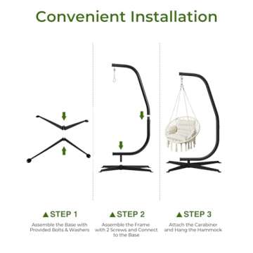 GREENSTELL Hammock Swing Stand, Hanging C-Stand with Buckle and Spring Hook, for Indoor, Outdoor, Sturdy Hanging Stand Max Load 330lbs