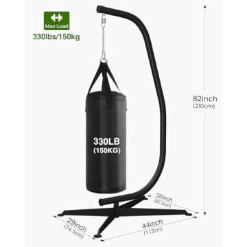 GREENSTELL Hammock Swing Stand, Hanging C-Stand with Buckle and Spring Hook, for Indoor, Outdoor, Sturdy Hanging Stand Max Load 330lbs