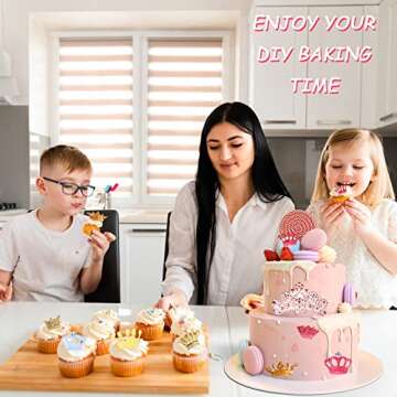 Crown Fondant Molds, Lace Cake Border Decoration Mold 5 Pcs, for Biscuit Candy Chocolate Mousse Cookies Butter Flower Paste Dough, Birthday, Valentine's Day, Baby Showers, Thanksgiving Day