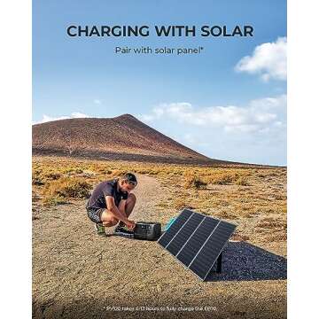 BLUETTI Solar Generator EB70S with PV120 Solar Panel Included, 716Wh Portable Power Station w/ 4 110...
