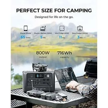BLUETTI Solar Generator EB70S with PV120 Solar Panel Included, 716Wh Portable Power Station w/ 4 110V/800W AC Outlets, LiFePO4 Battery Pack for Outdoor Camping, Road Trip, Power Outage