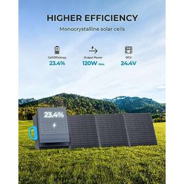 BLUETTI Solar Generator EB70S with PV120 Solar Panel Included, 716Wh Portable Power Station w/ 4 110V/800W AC Outlets, LiFePO4 Battery Pack for Outdoor Camping, Road Trip, Power Outage