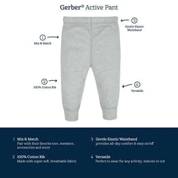 Gerber Baby Boys' Multi-Pack Active Pants for Style