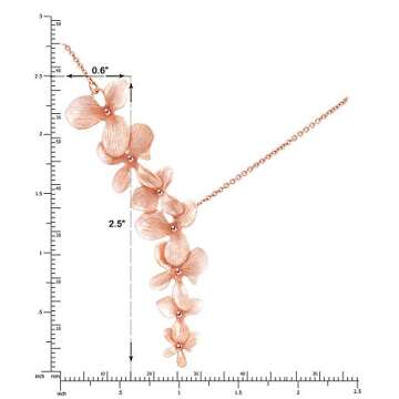 Ann Tarry 24K Gold Plated Orchid Flower Necklace Or Bracelet (Rose-Gold Plated Necklace)