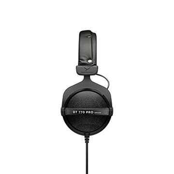 beyerdynamic DT 770 PRO 250 Ohm Over-Ear Studio Headphones in Black. Closed Construction, Wired for ...