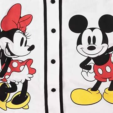 Disney Ladies Mickey Mouse Baseball Jersey - Women’s Stylish Top