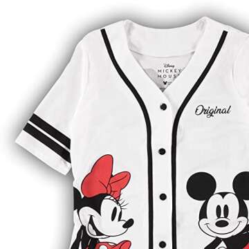 Disney Ladies Mickey Mouse Baseball Jersey - Women’s Stylish Top