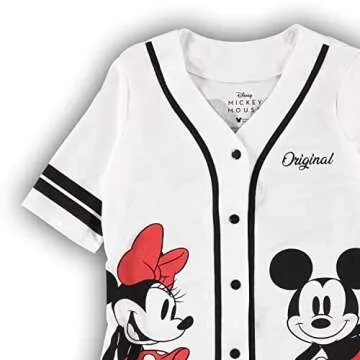 Disney Ladies Mickey Mouse Baseball Jersey - Women’s Stylish Top