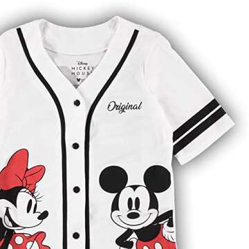 Disney Ladies Mickey Mouse Baseball Jersey - Women’s Stylish Top