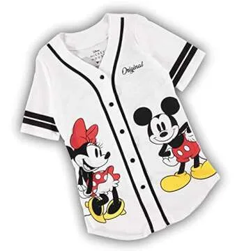 Disney Ladies Mickey Mouse Baseball Jersey - Women’s Stylish Top