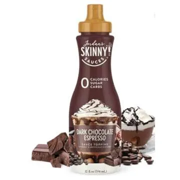 Salted Caramel & Dark Chocolate Espresso Syrup Sauce For Coffee - Sugar Free Zero Calories (Pack of 2) - Gluten-Free, Keto Friendly from Jordan Skinny (Salted Caramel and Dark Chocolate Espresso)