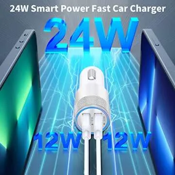 MFi Certified iPhone Fast Car Charger with Dual USB