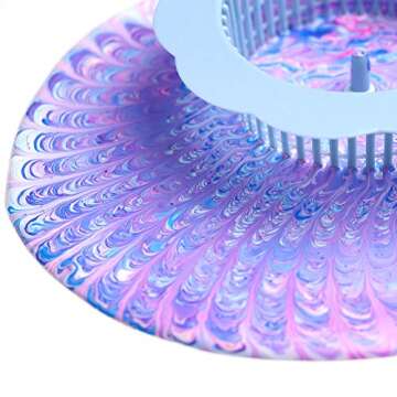 Acrylic Pouring Strainers, Angela&Alex 5 PCS Flow Painting Tools Christmas DIY Kits Drawing Sets Flower Strainers Plastic Silicone Drain Basket Unique Pattern Train Art Supplies