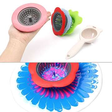 Acrylic Pouring Strainers, Angela&Alex 5 PCS Flow Painting Tools Christmas DIY Kits Drawing Sets Flower Strainers Plastic Silicone Drain Basket Unique Pattern Train Art Supplies