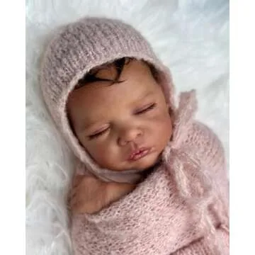 Anano Black Reborn Baby Doll 19 Inch Soft Body African American Reborn Baby Girl Realistic Newborn Baby Dolls Reborn Biracial Silicone Baby Doll Alive Brown Skin Baby Doll, White