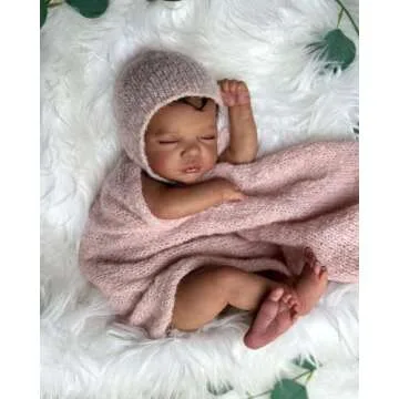 Anano Black Reborn Baby Doll 19 Inch Soft Body African American Reborn Baby Girl Realistic Newborn Baby Dolls Reborn Biracial Silicone Baby Doll Alive Brown Skin Baby Doll, White
