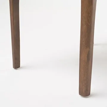 Kwame Fabric Dining Chairs Dark Grey Walnut Finish 2-Pcs Set