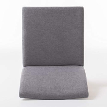 Kwame Fabric Dining Chairs Dark Grey Walnut Finish 2-Pcs Set