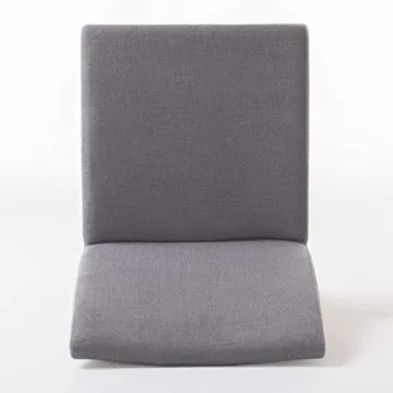 Kwame Fabric Dining Chairs Dark Grey Walnut Finish 2-Pcs Set