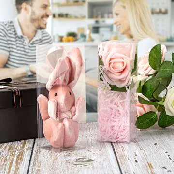 VGOODALL Clear Boxes for Treats, 2 x 2 x 6 inches, 26 Pack, Transparent Favor Boxes for Wedding, Baby Shower, Party Treats