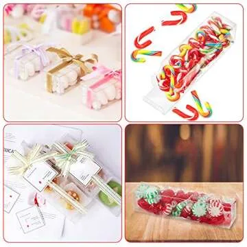 VGOODALL Clear Boxes for Treats, 2 x 2 x 6 inches, 26 Pack, Transparent Favor Boxes for Wedding, Baby Shower, Party Treats