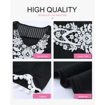 BLENCOT Women's Crochet Chiffon Swim Cover Up - Black