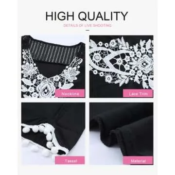 BLENCOT Women's Crochet Chiffon Swim Cover Up - Black