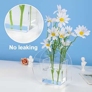 Elegant Clear Acrylic Flower Vase Modern 6.3 Inch Mini Flowers Vase Unique Vase Decor for Hotel Wedding Home Office