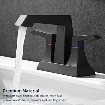 2-Handle Heavy Duty Bathroom Faucet with Drain and Supply Kits, Modern Style Lavatory Deck Mounted F...