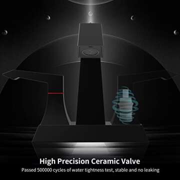 Modern Matte Black Bathroom Faucet with Lifetime Warranty