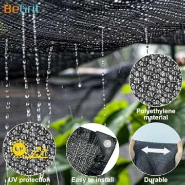BeGrit 50% Shade Cloth for Garden and Patio Protection